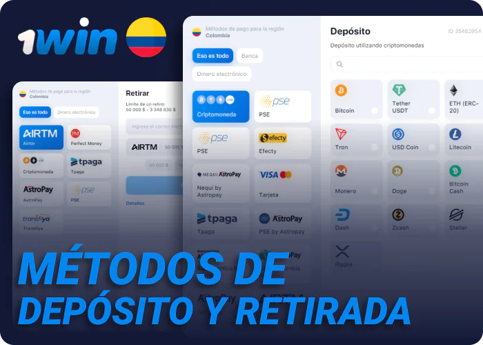Formas de pago para 1win Aviator en Colombia