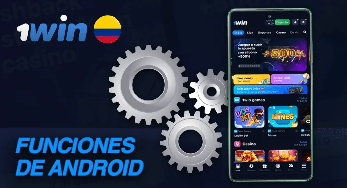 Características de la aplicación 1win en dispositivos Android