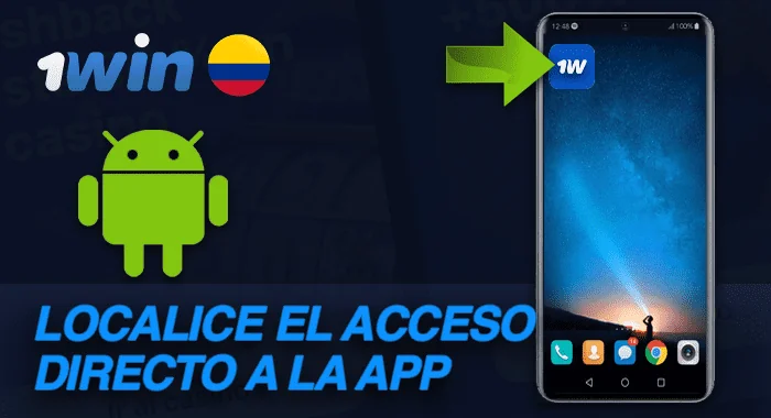 Localiza el icono de la aplicación 1win en tu dispositivo Android