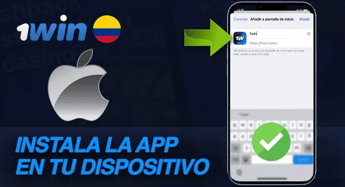 Pulsa el botón para instalar y espera a que la app 1win se descargue